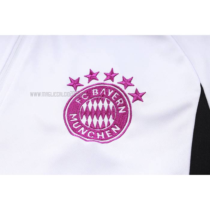 Tuta da Track de Felpa del Bayern Monaco Bambino 2023-2024 Blanco